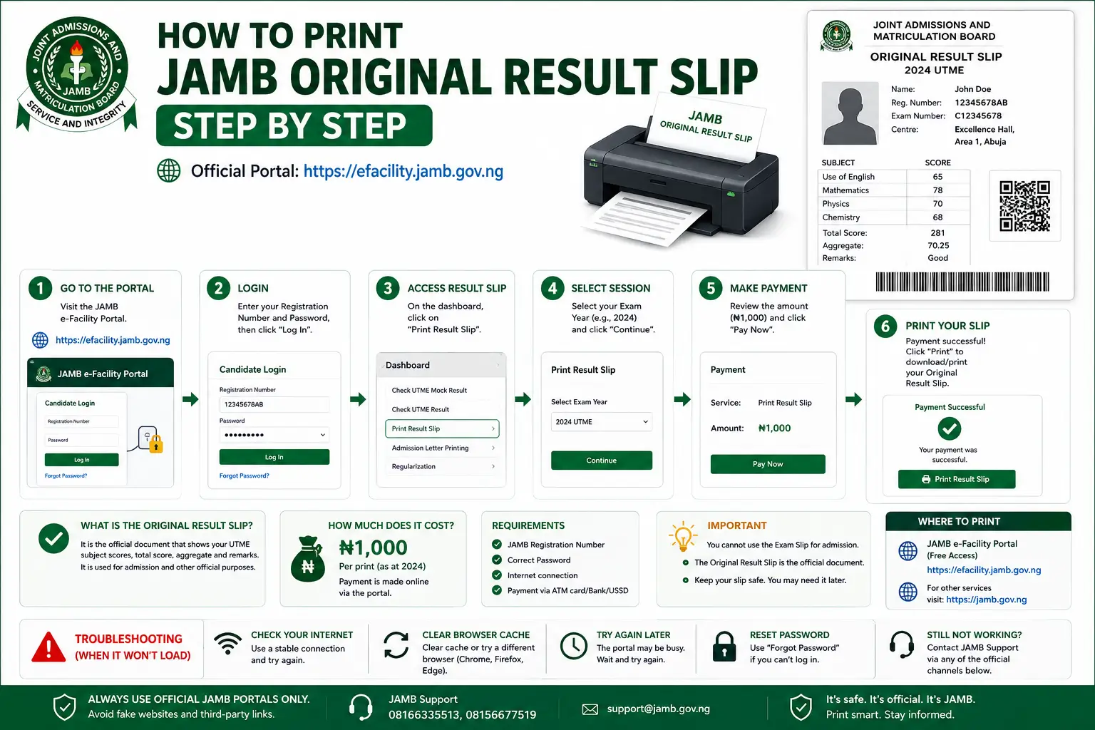 How to Print JAMB Original Result Slip (Step by Step)