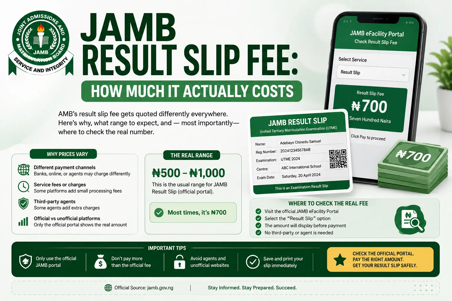 JAMB Result Slip Fee 2026: How Much It Really Costs