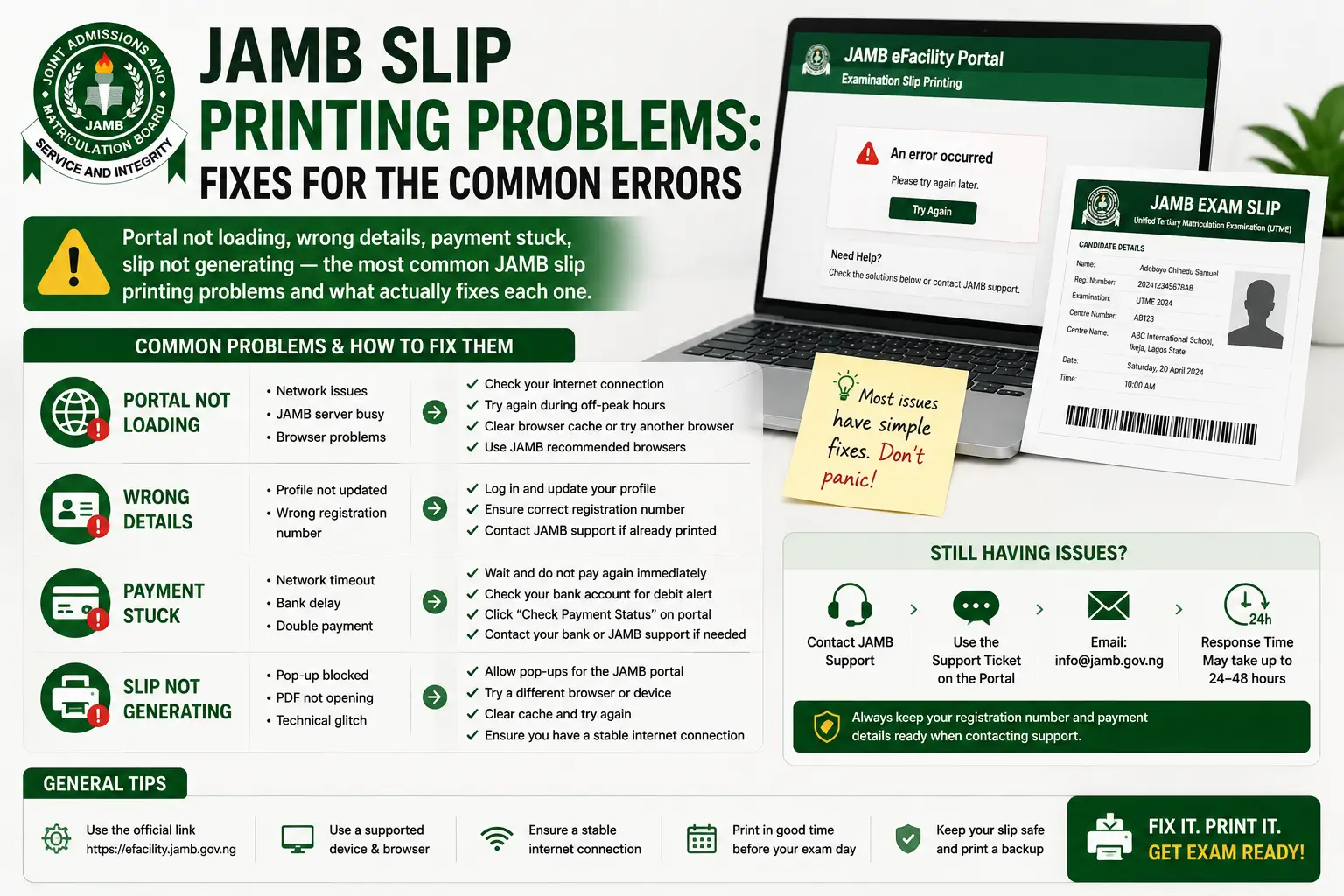 JAMB Slip Printing Problems: Fixes for the Common Errors