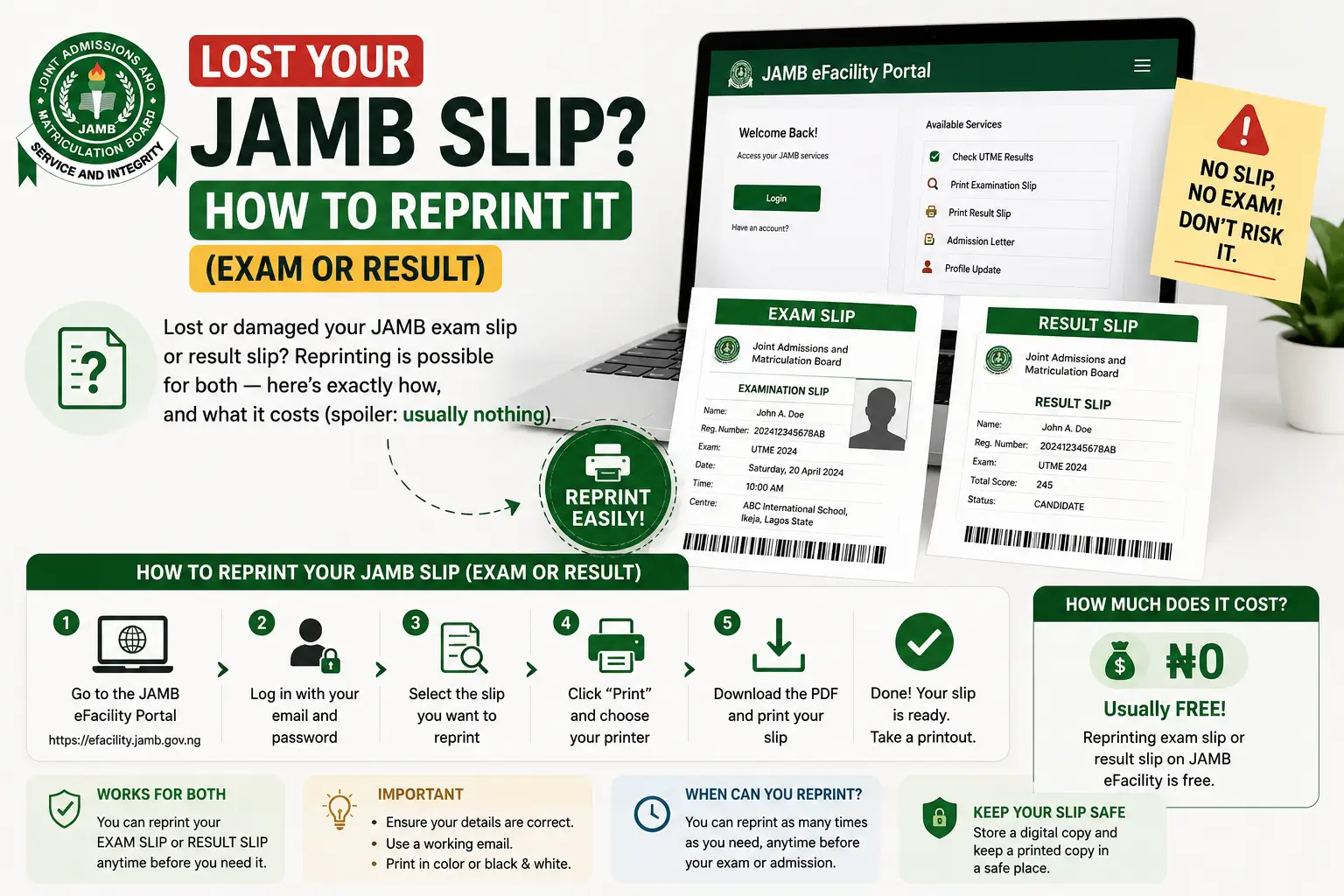 Lost Your JAMB Slip? How to Reprint It (Exam or Result)